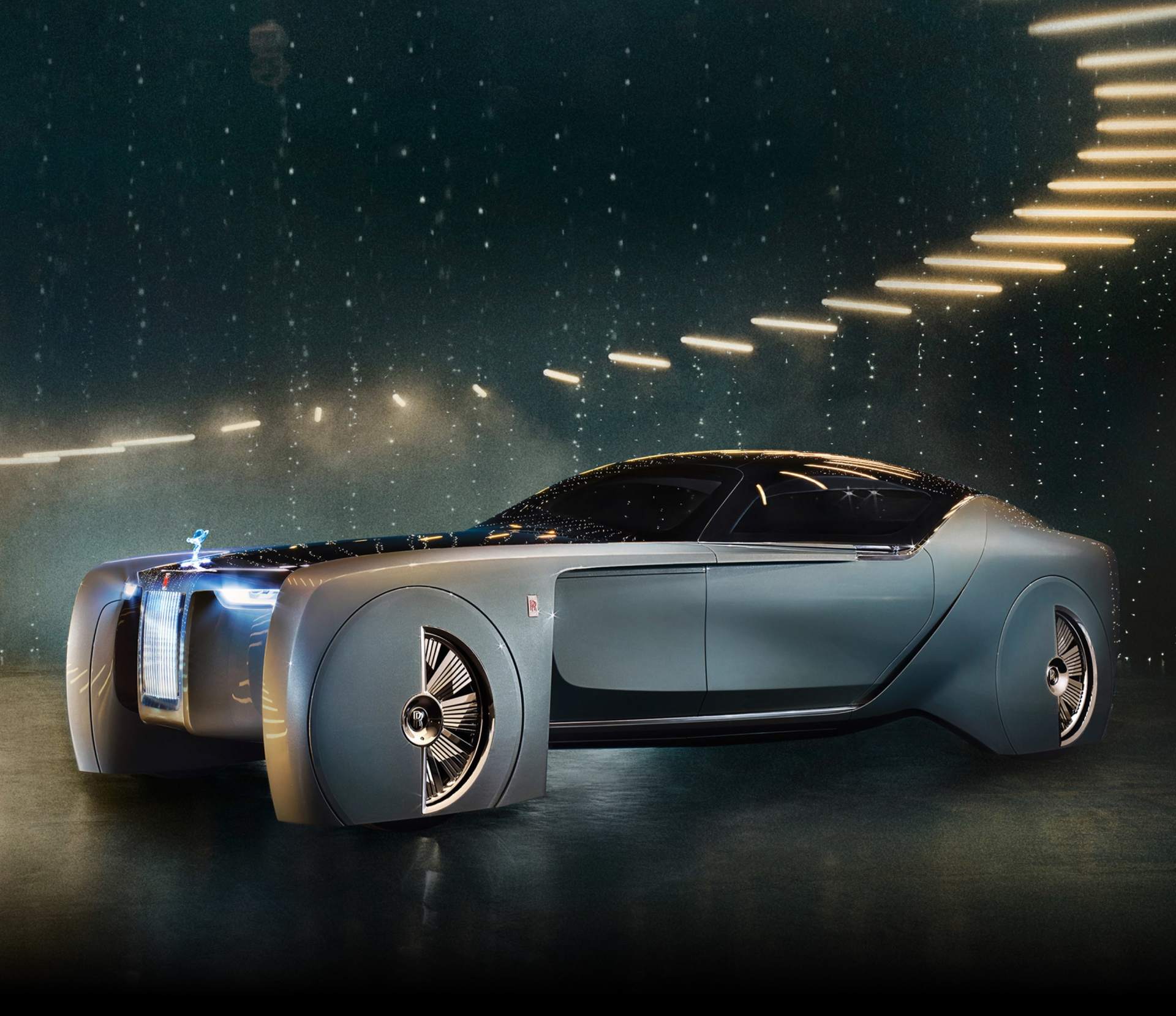 An angled view of Rolls Royce's first ever vision vehicle, the Rolls-Royce 103ex