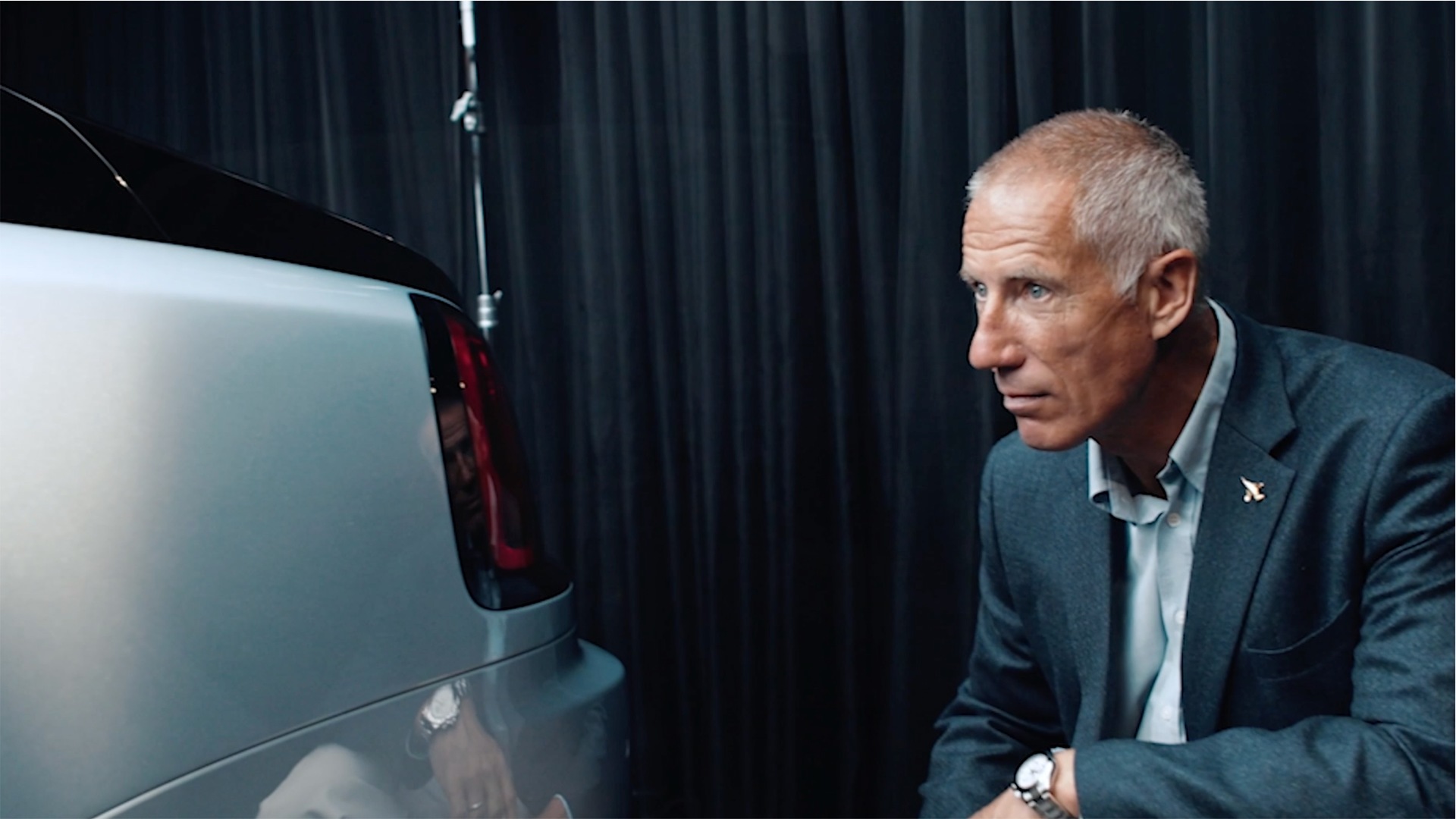 Andy Green loooking at his Rolls-Royce car