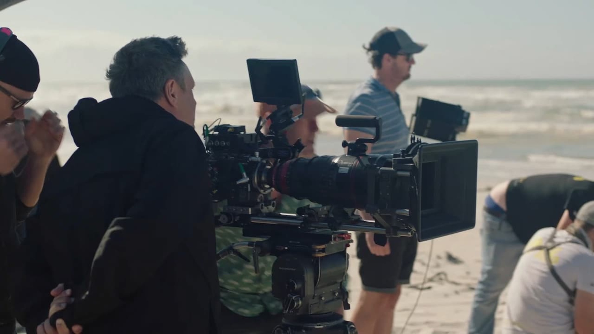 Director Rankin and his team in the middle of a shooting.