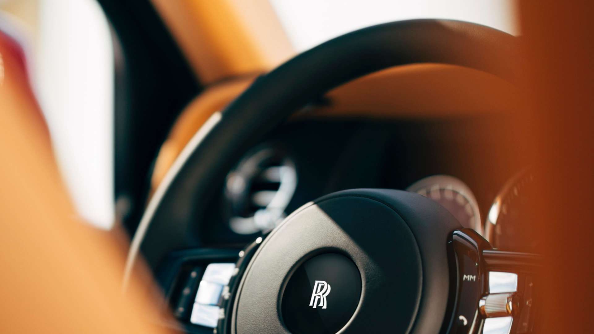 The steering wheel of the Rolls-Royce Cullinan.