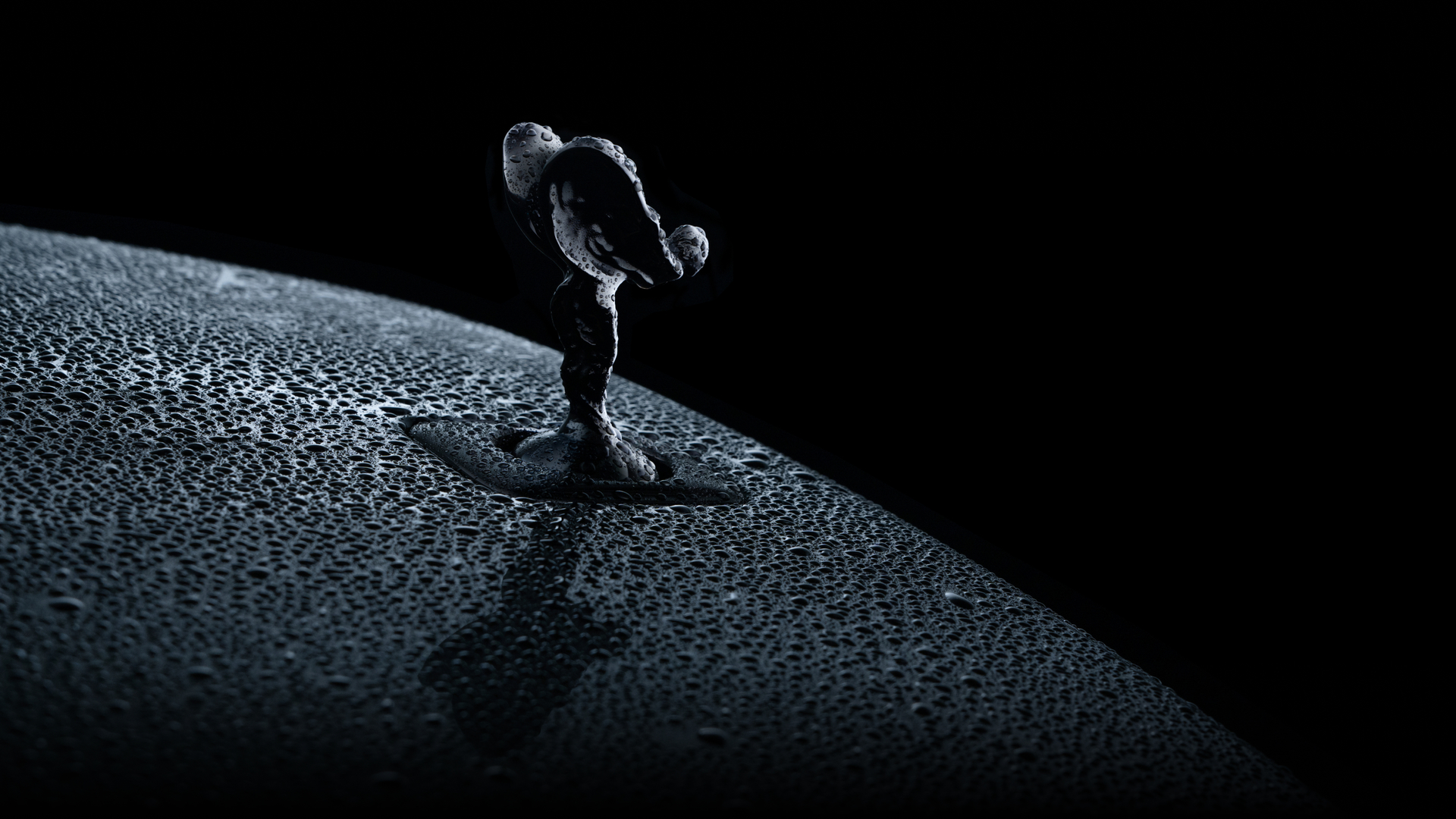 Rolls Royce Spirit of Ecstasy logo on the Black Badge Ghost