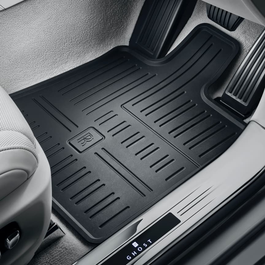 Rolls-Royce all weather floormats, sculpted with raised edges in a robust rubber
