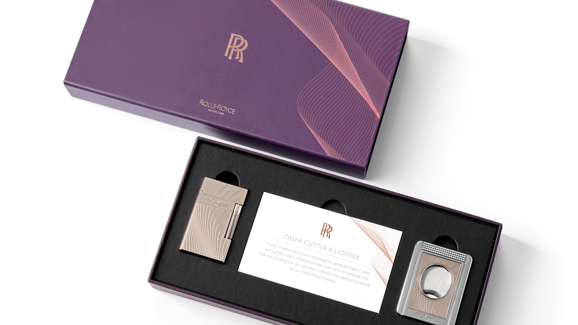 Cigar Cutter and Lighter presented in a luxury box