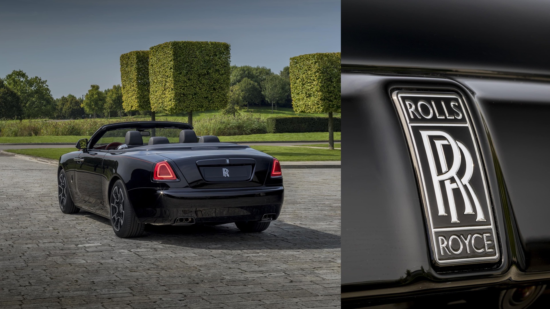 Rolls-Royce Badge of Honour and Dawn motor car with Black Exterior detailing for a dark and modern feel