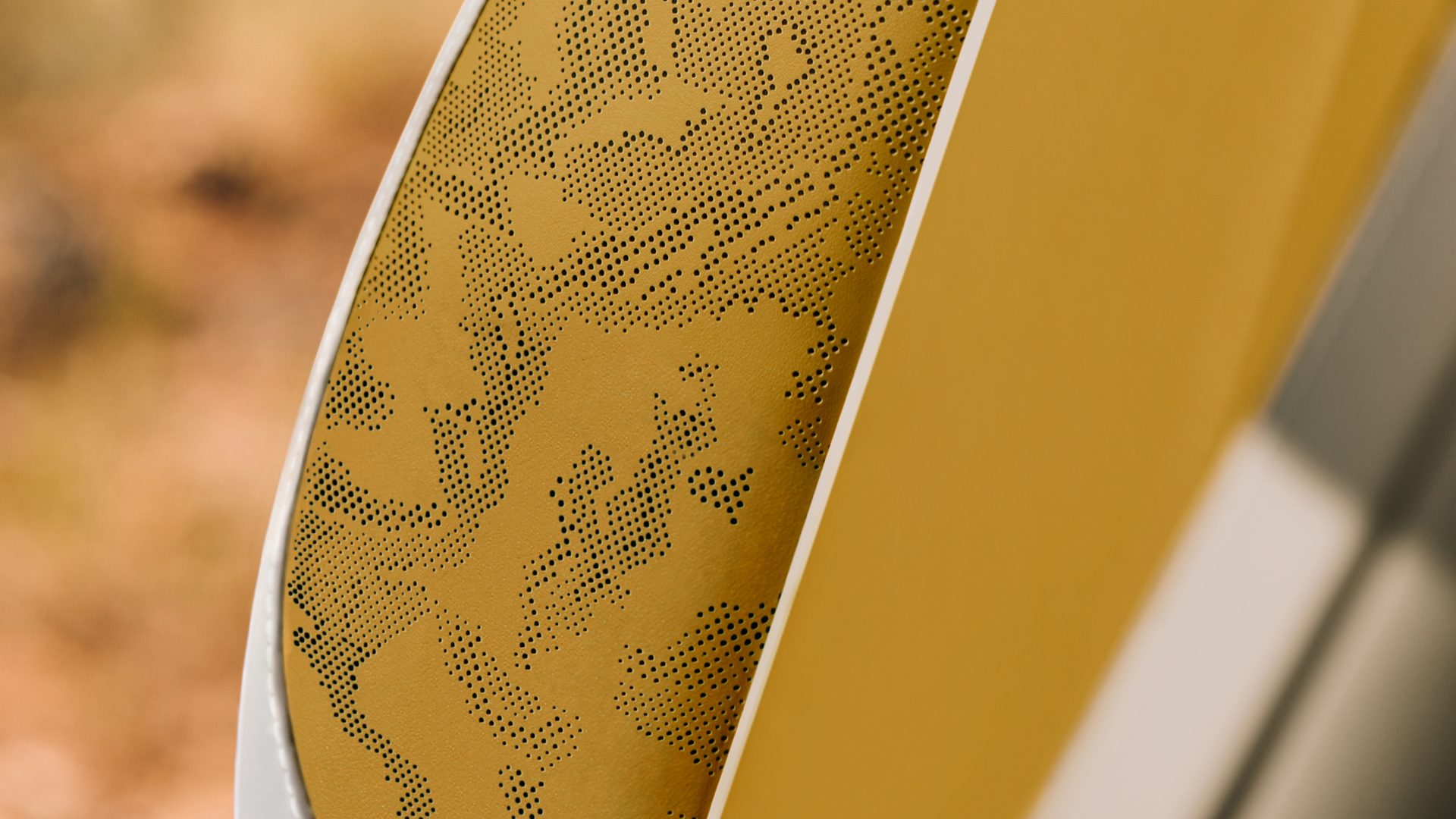 Detailed view of the Bespoke Placed Perforation design in the leather seats