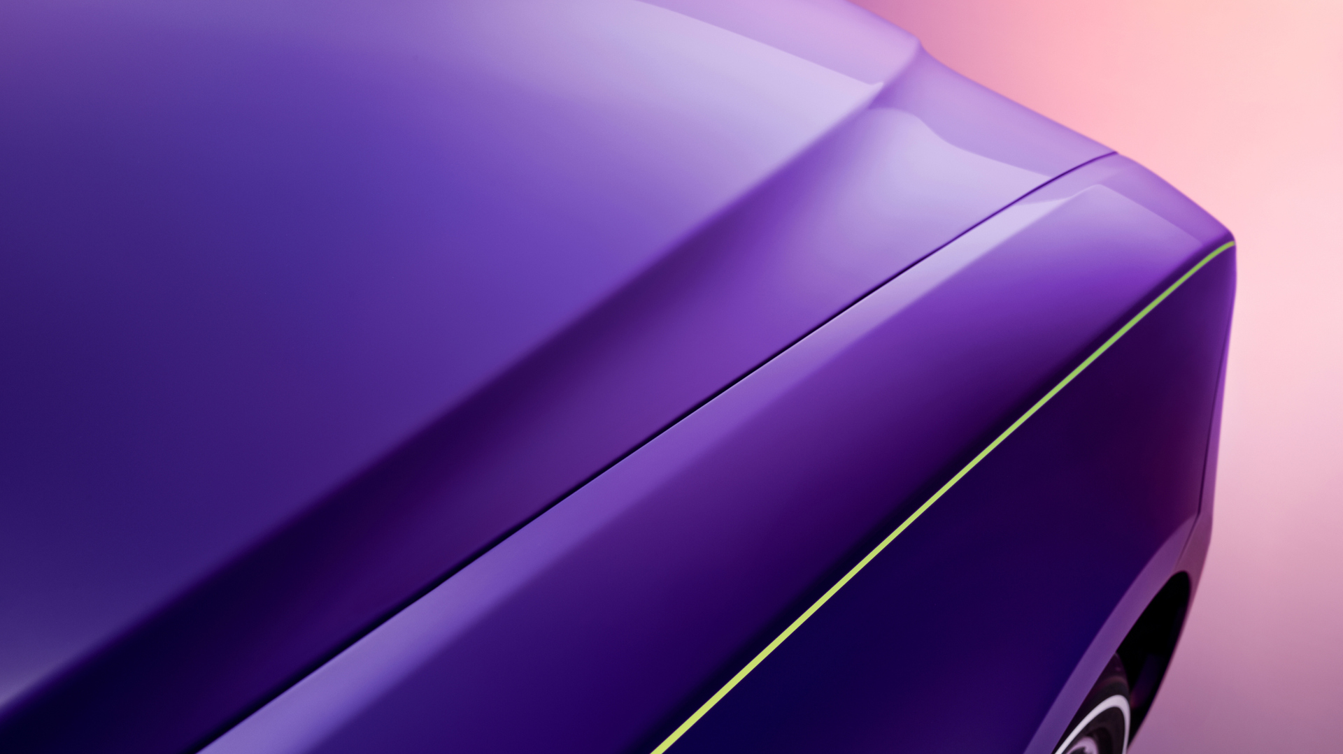Hood of a Rolls-Royce Ghost in purple