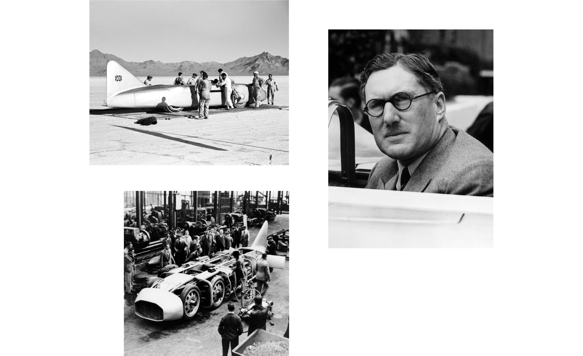Collage of George Eyston and the Thunderbolt