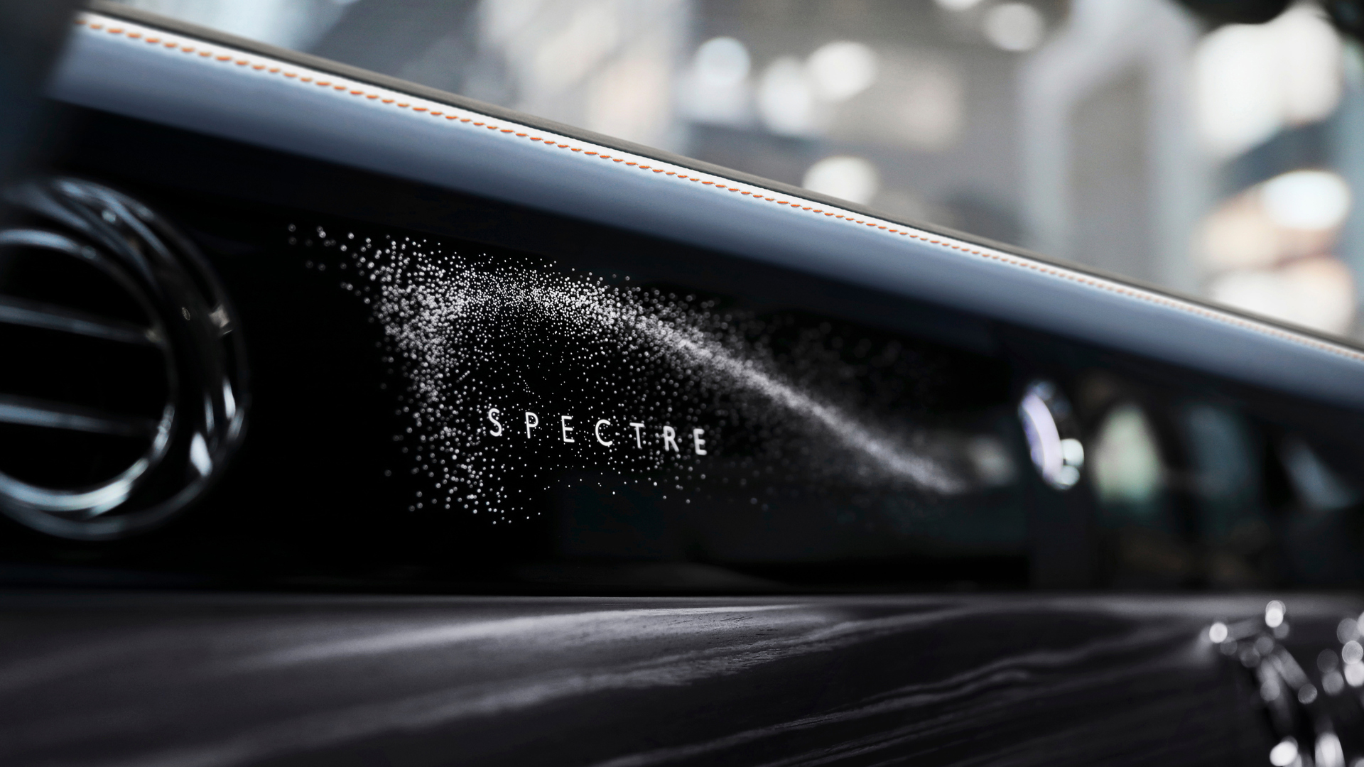Detail view of the Rolls-Royce Bespoke Iluminated Fascia for Spectre model