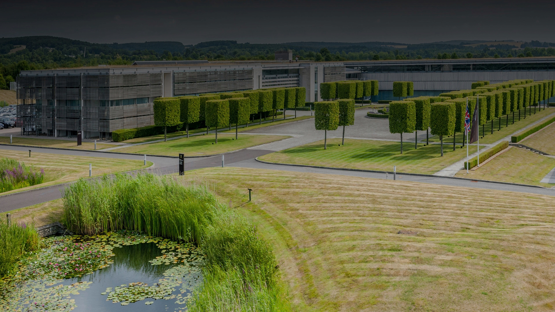 An areal shot of Goodwood - home of Rolls-Royce Motor Cars