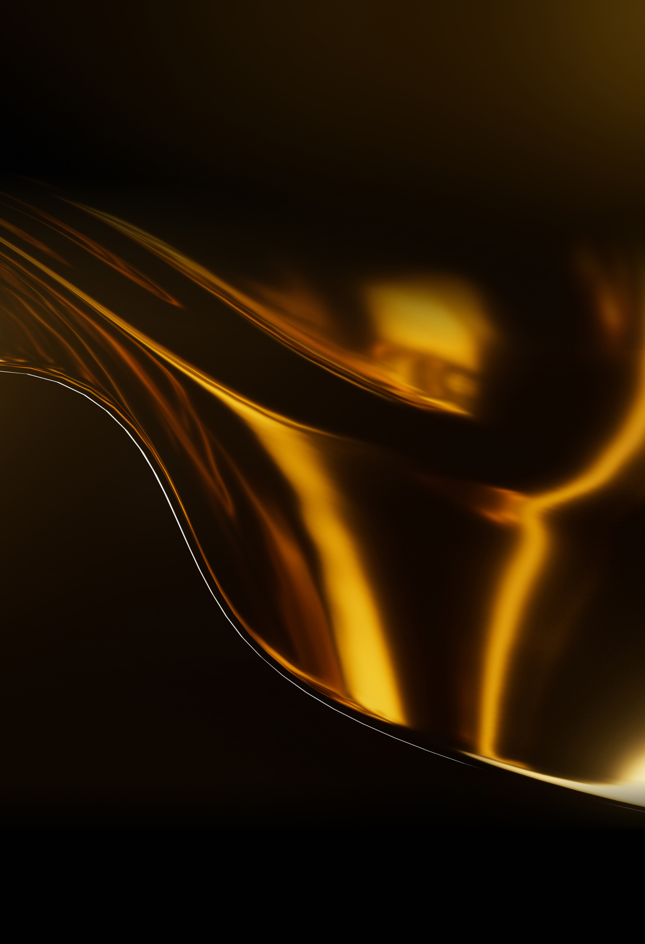 Black background with gold waves coming across.